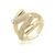 Anel Ajustável Quatro Fileiras de Tubo e Micro Zircônia - Banho de Ouro 18k - N. 18 - comprar online