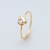 Anel Solitário Coração Cristal - Folheado a Ouro 18k
