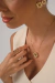 Colar Flor Lisa e Cravejada- Banho de Ouro 18k - comprar online