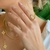 Anel Ajustável Orgânico com micro zircônias - Banho de Ouro 18k - N. 18 - comprar online