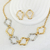 Conjunto Orgânico Ondulado Duo Banho - Ouro 18K e Ródio Branco