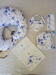 Set de Lactancia - Blanco con Azul - comprar online