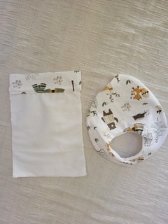 Set de Lactancia - Blanco con marrón - Diehany Confecciones