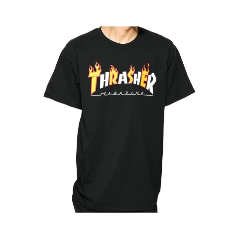 THRASHER MAGAZINE Flame Mag T-Shirt Black - comprar en línea