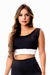 Top Cropped Academia Preto com Branco Fitness | REF: SV31 - Classy Store