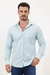 Camisa social manga longa slim fit listras dupla