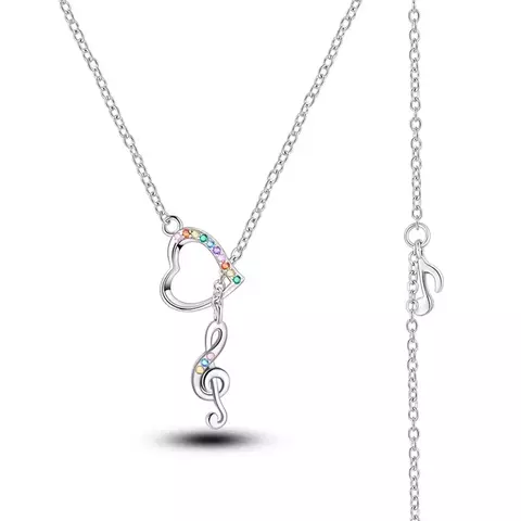 Colar Coração e Nota Musical