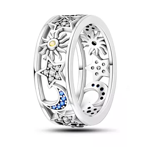 Anel Lua, Estrela e Sol Vazado