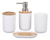Kit Para Banheiro Bambu 6peças Branco- Plasvale na internet
