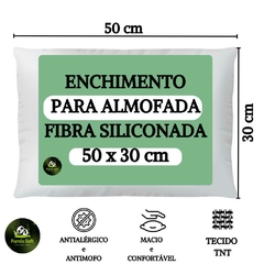 01 Enchimento De Silicone Puro Virgem Para Refil De Almofada 50x30cm