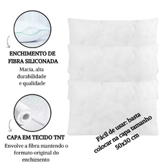 01 Enchimento De Silicone Puro Virgem Para Refil De Almofada 50x30cm - Bambu Soft 