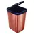 Lixeira Cesto Inox Metalizado 09 Litros Com Tampa Click Label Rose Vermelho Rose Gold Banheiro Cozinha Escritório Quarto Quadrada Resistente - comprar online