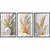 Quadro decorativo para salas e quartos modernos trigo dourado no vaso 3 peças n004 - comprar online