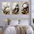 Quadros Decorativos Flor Tulipa Branca Dourada 3 Peças Mosaico Sala Quarto Escritório - loja online