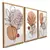 Kit 3 Quadros Decorativos Tulipas Brancas Douradas Ouro Mosaico Sala Quarto Escritório - comprar online