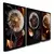 Kit 3 Quadros Decorativos Tulipas Brancas Douradas Ouro Mosaico Sala Quarto Escritório