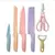 Kit de Conjunto Facas Coloridas Tesoura Descascador Cozinha Gourmet 6 Peças na internet