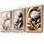 Kit 3 Quadros Decorativos Tulipas Brancas Douradas Ouro Mosaico Sala Quarto Escritório - RTK7 LTDA
