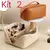 Kit 2 Bolsa cosmética de couro Bolsa cosmética portátil de viagem de grande capacidade
