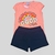Conjunto M/C good vibes cor salmão e shorts preto - comprar online