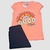 Conjunto M/C good vibes cor salmão e shorts preto na internet