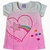 Blusa manga curta. estampa coração - Pikaboo Kids