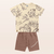 CONJUNTO CAMISETA E BERMUDA EM MALHA/BAUNILHA /D. LEITE