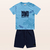 409 CONJUNTO CAMISETA E BERMUDA EM MALHA/AZUL/PRETO