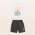 CONJUNTO CAMISETA E BERMUDA/EM MALHA/BRANCO/GRAFIT/
