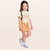 CONJUNTO BLUSA E SHORT SAIA EM MALHA/ MARFIM/LARANJA