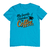 Camiseta com estampa divertida sobre café e trabalho, destacando a frase "Meu companheiro de trabalho? Café."