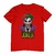 Camiseta com estampa do Coringa, apresentando seu rosto sorridente e a palavra "JOKER" em destaque.