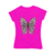 Blusinha rosa com estampa de borboleta em arabescos elegantes