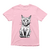 Camiseta Feminina com estampa de gato geométrico