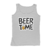 Camiseta regata masculina com a frase "BEER TIME" e uma caneca de cerveja.