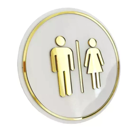 Placa de Banheiro Redonda Feminino e Masculino - comprar online