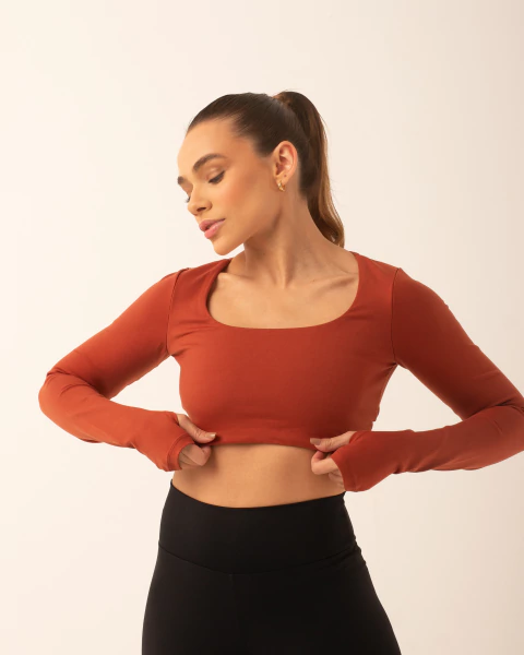 Cropped Twist Terracota