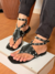Luce - Sandália Feminina Rasteira Amarração Preto - comprar online