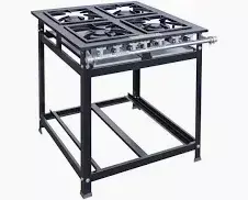 Fogao Industrial 04 bocas BP P-07 G30x30 Cristal Aço