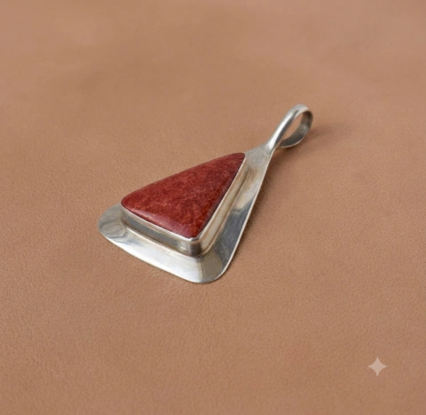 Dije Coral y plata 925