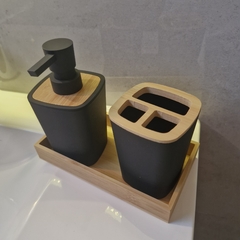 Set de Baño x3 - Negro y Bamboo - tienda online