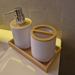 Set de Baño x3 - Blanco y Bamboo en internet