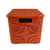 Caixa Organizadora Rattan Cesto Com Tampa 15 Litros Terracota - comprar online