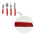 Conjunto Talheres Capri 25 Peças Vermelho - Bella Home Decor
