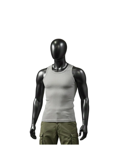 Regata Canelada Cinza - comprar online