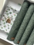 Kit Mesa Posta Verde Musgo com Guardanapos Cactus- 4 Lugares - Chilu Handcraft