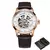 Oubaoer relógios masculinos 2024 mecânico automático marca superior de luxo tourbillon auto enrolamento couro esporte relógio pulso