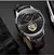 Imagem do Relógio mecânico automático masculino I & W Miyota, turbilhão azul de luxo, vidro safira, impermeável, pulseira de couro Itália