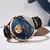 Relógio mecânico automático masculino I & W Miyota, turbilhão azul de luxo, vidro safira, impermeável, pulseira de couro Itália