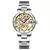 IK Coloração Mulheres Relógio Mecânico, Lettering Roman, Bezel, Nuvens de Ouro, Gravação, Esqueleto, Automático, Auto Vento, Senhoras Relógios De Pulso - loja online
